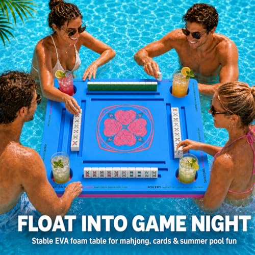Mesa flotante de espuma para Mahjong 32" con portavasos miniatura 5