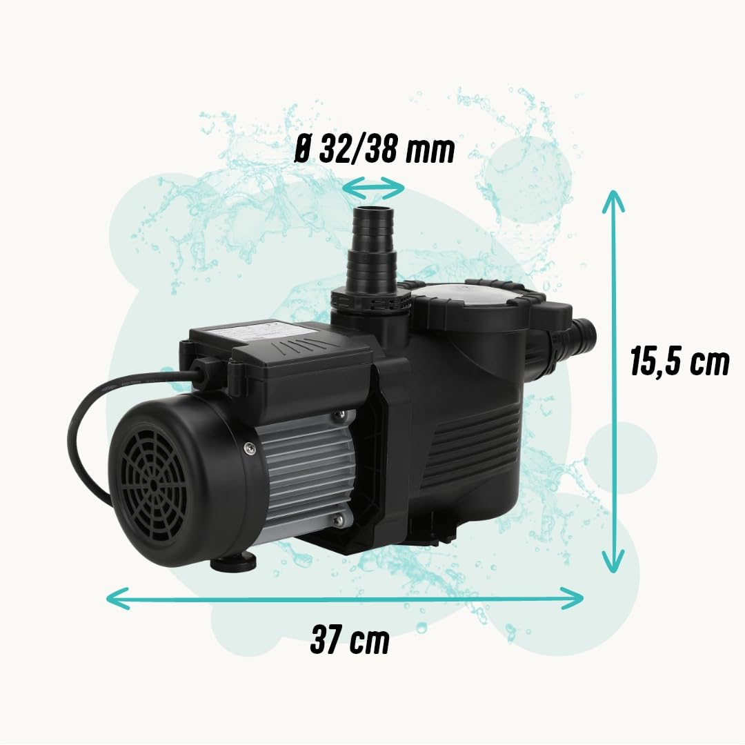 LIVIN' Poolpumpe 250W - Schwimmbad Schmutzwasserpumpe Poolfilter LIV425RCD im Pool Zubehör mit hoch 10 m Hmax - 65 dB Niedriger Geräuschpegel, Pool Pumpe wasser Filteranlage reinigt bis zu 10000 L/hr