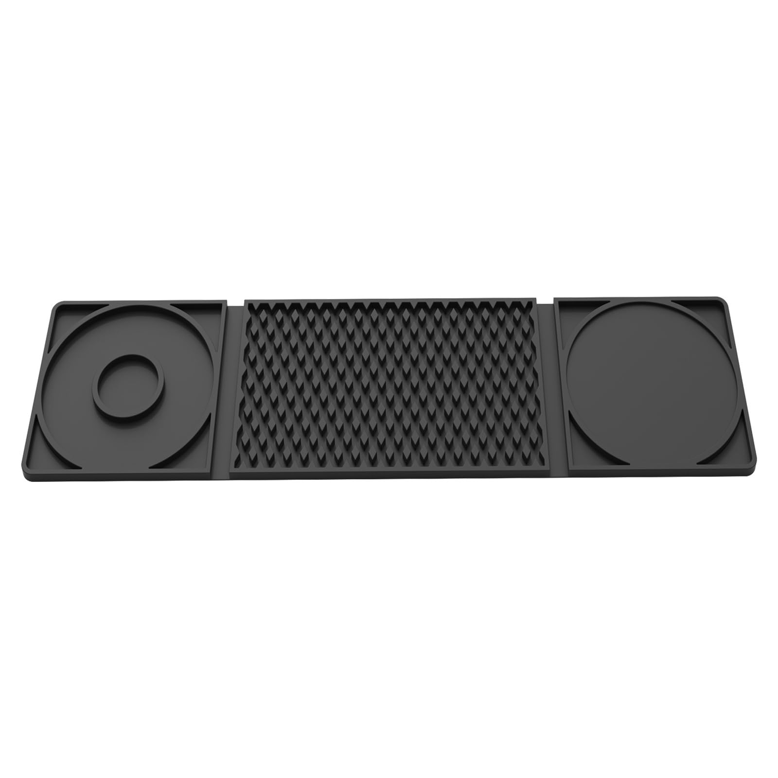 Foldable Silicone Counter Mat, Raised Drain Texture, Cup Pad for Kitchen Counter, Coffee Station, Dining Table Area Drain Tray Mat Beverage Station Pad Tableware Drying Cup Holder Kitchen Organizer