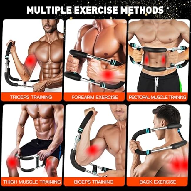 Qonutoci Twister Arm Trainer, 60-100lbs Adjustable Arm Chest Exerciser with 5 Grip Strength Trainer Kits, U-Shaped Strength Training Equipment for Muscle Building Workout,Gym,Home Fitness