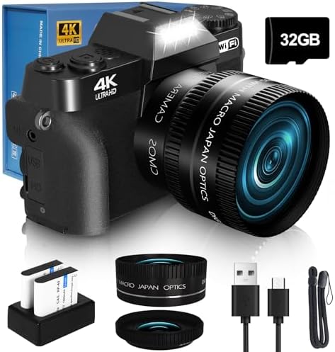 2024 Upgrade VJIANGER Digital Camera for Photography Vlogging Camera for YouTube with WiFi, 180° Flip Screen, 16X Digital Zoom, 52mm Lens, 2 Batteries, 32GB Micro SD Card(Black) 2024 Upgrade VJIANGER Digital Camera for Photography Vlogging Camera for YouTube with WiFi, 180° Flip Screen, 16X Digital Zoom, 52mm Lens, 2 Batteries, 32GB Micro SD Card(Black)