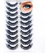 GOSEEK Blue Color Eyelashes 10 Pairs 18mm Colored Lashes Russian Strip Lashes with Color Wispy Fa...