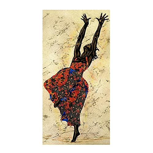 Peinture moderne femme africaine pour habiller un mur de salon vide 40x80