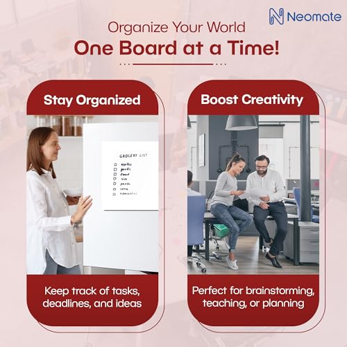 Image of Vinyl Magnetic Dry Erase White Board Sheet | Includes 4 Marker Pens, 1 Eraser | 43x28 cm | Daily Planner, Reminders, Self-Care Notes for Kids & Adults