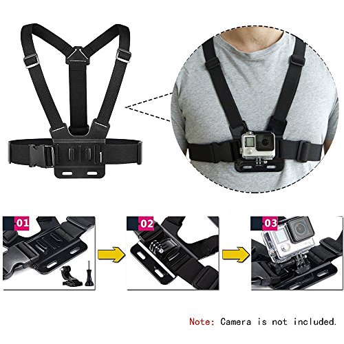 Image of VVHOOY Adjustable Chest Mount Harness for Gopro Hero 6 /5 Black Hero 4 Session AKASO EK7000 APEMAN FITFORT ODRVM Campark Action Camera Accessories