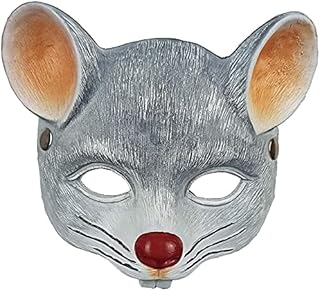 Joylern Animal Mask 3D Mouse Mask Halloween Mask for Halloween Cosplay Party Props - Light Grey