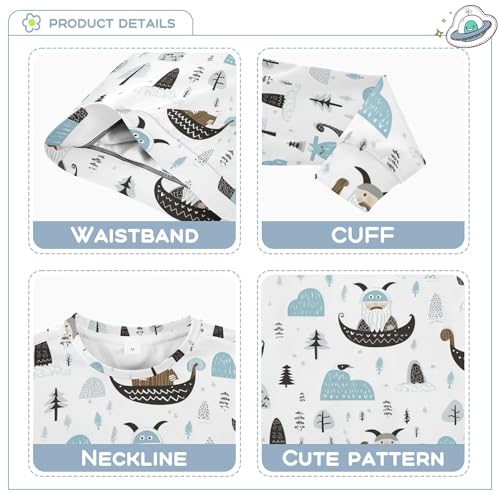 JUNZAN Little Vikings Trendy Scandinavian Little Boys Sweatshirt Hoodie Crewneck Fall Tops Shirts Athletic 4T3