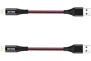 2-in-1 Lightning Cable, 2-Pack Short (7 Inches) USB Charging Cord for Apple Devices