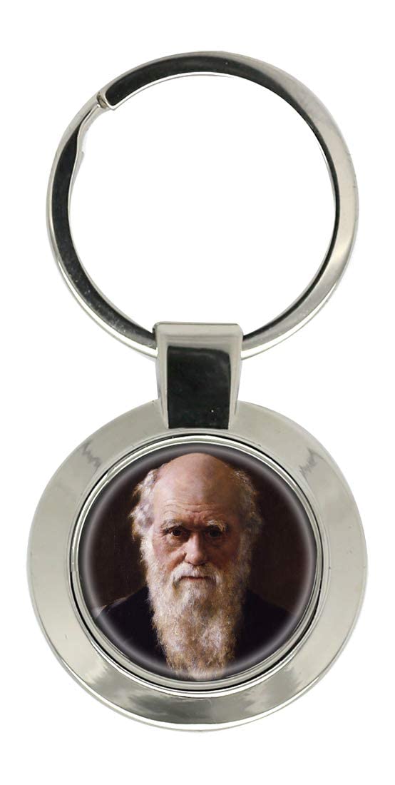 Giftshop Uk Unisex Silver Coloured Metal Charles Darwin By John Collier Key Ring