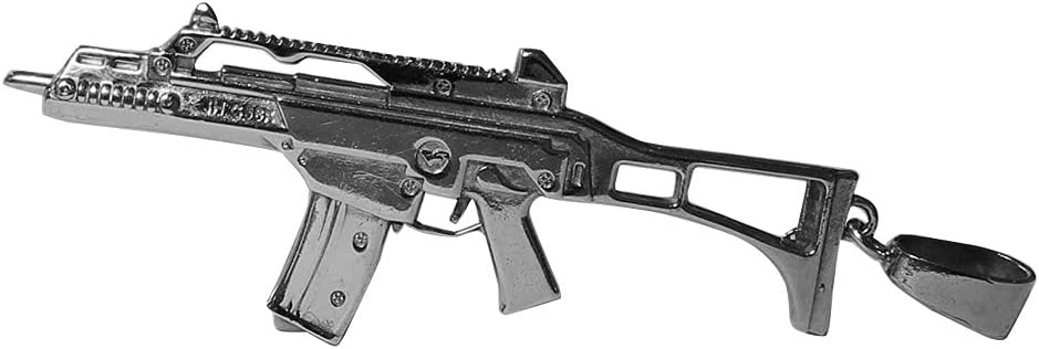 Men's Large AK47 Sub machine gun stamped 925 the Pendant 50g 95 x 34 mm