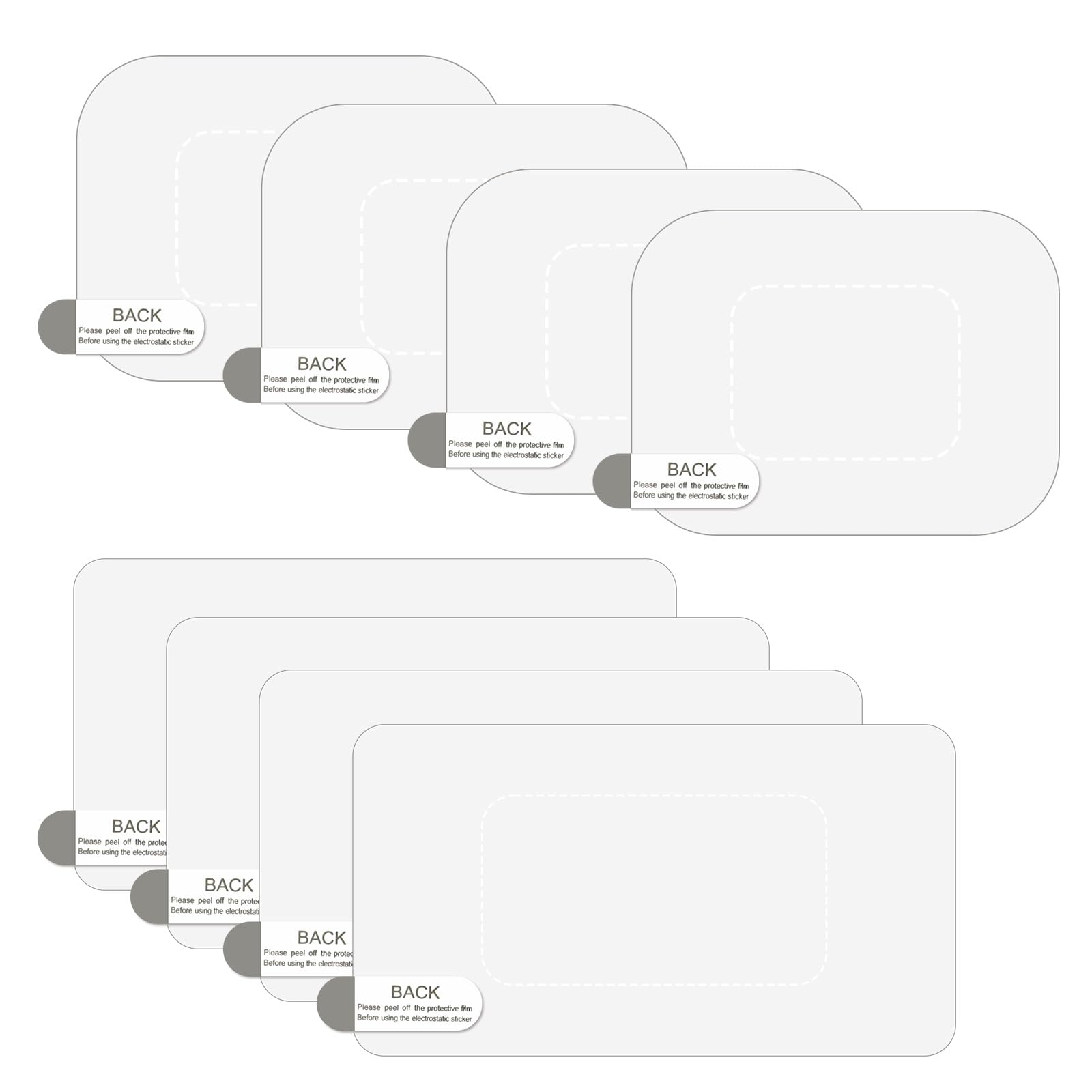 8 Stück Dashcam Elektrostatischer Aufkleber Transparenter Statische Folie Windschutzscheibe Aufkleber zur Vermeidung von Kratzern und Stürzen für die Installation von Dashcam