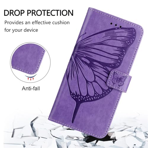 Étui en cuir Google Pixel 7 Pro or rose premium à rabat papillon - 3