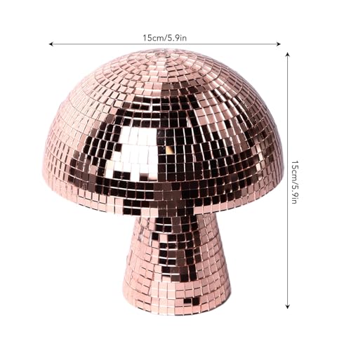 Mushroom Disco Ball, Stunning Visual Effects, High Quality Plastic, Colourful Reflections, Ideal for Parties Weddings (Rose Gold) - Image 3
