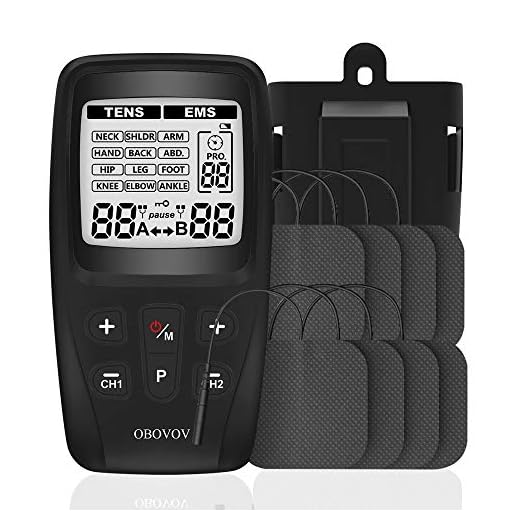 Dual Channel TENS EMS Unit Muscle Stimulator, 21 Modes for Pain Relief & Muscle Strength, Level 40 Strength Control,8Electrode Pads.