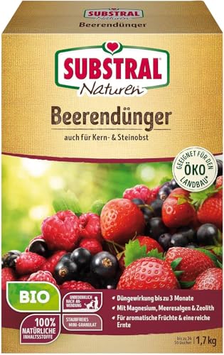 Substral Naturen Bio Beerendünger, 1,7 kg - für Beerenobst, Kern und Steinobst, 3 Monate Langzeitdünger
