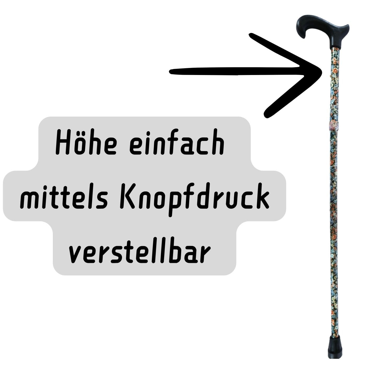 Uni-Ergonomic Faltstock höhenverstellbar + Olanmarp Klettarmband