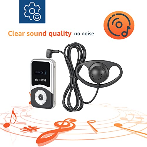 Receptor Sistema de Guía Turística Retekess T131S Versión Nueva | Auricular Universal para Ambas Orejas, 328 pies, 1 Receptor miniatura 6