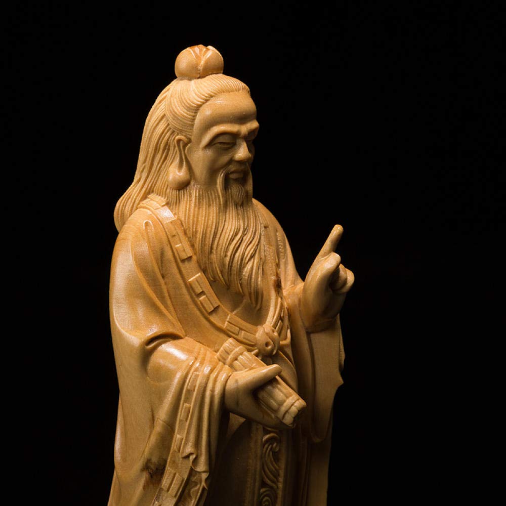 Amazon.co.jp: 彫刻18Cmlaozi歴史上の人々木像工芸品木像風水彫刻木家