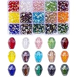 Preisgünstiges Set: 300 Stück funkelnde Tropfen-Kristallglasperlen in 15 Farben (20 Stück pro Farbe). Sie sind praktisch sortiert in einer 17,3 x 10 x 2,1 cm großen Aufbewahrungsbox. Verschiedene Farben und ausreichende Mengen bieten Ihnen mehr Auswahlmöglichkeiten für Ihre Heimwerkerbedürfnisse.