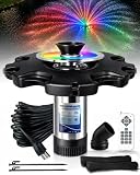 Pond Fountain Aerator, LED RGB Multicolor Aerator Floating Fountain Light, 750W 1HP 15000 GPH Floating Pump,IP68,for Ponds & Lakes