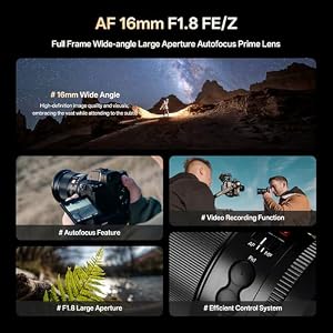 VILTROX AF 16mm F1.8 FE Lens for Sony E Mount, f/1.8 Large Aperture Auto Focus Full Frame Wide-Angle Lens for Sony E-Mount Camera a7IV a7CII a7RV a7S III ZV-E10 II ZV-E10 a6700 a6400 a7iii a9 ZVE1 A1 — photo 2 of 6