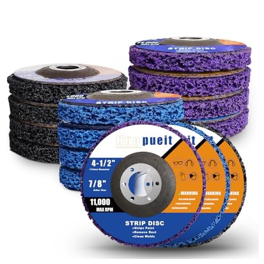 Huopueit 12 Pack Strip Discs Rust Remover Wheel, 4-1/2"x7/8" Stripping Wheel for Angle Grinder 4.5 inch, Clean and Remove Paint Coating Rust Welds Oxidation