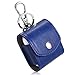 Rosa&Rose Leather AirPods Case Cover with Metal Clasp and Keychain Compatible Earphones Charging Case (Blue)