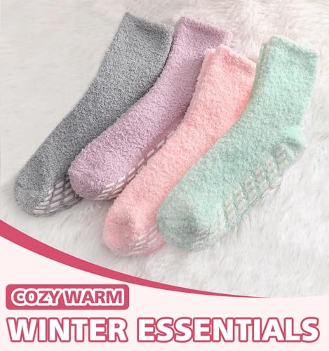 Image of Slipper Socks for Women Men Grip Hospital Socks with Grips Fuzzy Non Slip Warm Womens Gifts
