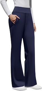 DLOODA Women's High Waist Stretchy Work Pants with Tummy Control & Pockets