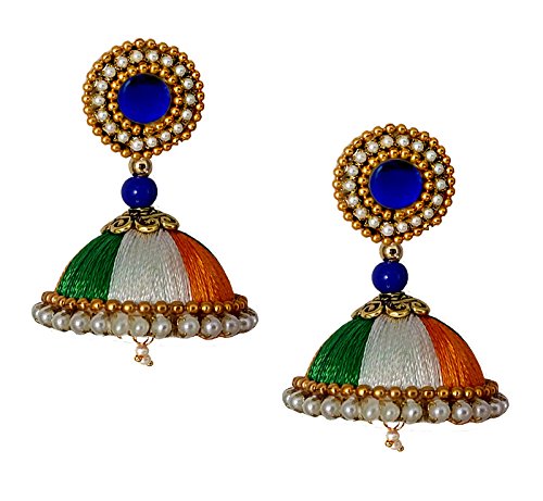 Tia Jewels India Tricolour Non-Precious Metal Silk Thread Earrings for Women (B074KC5WK5) Amazon Price History, Amazon Price Tracker