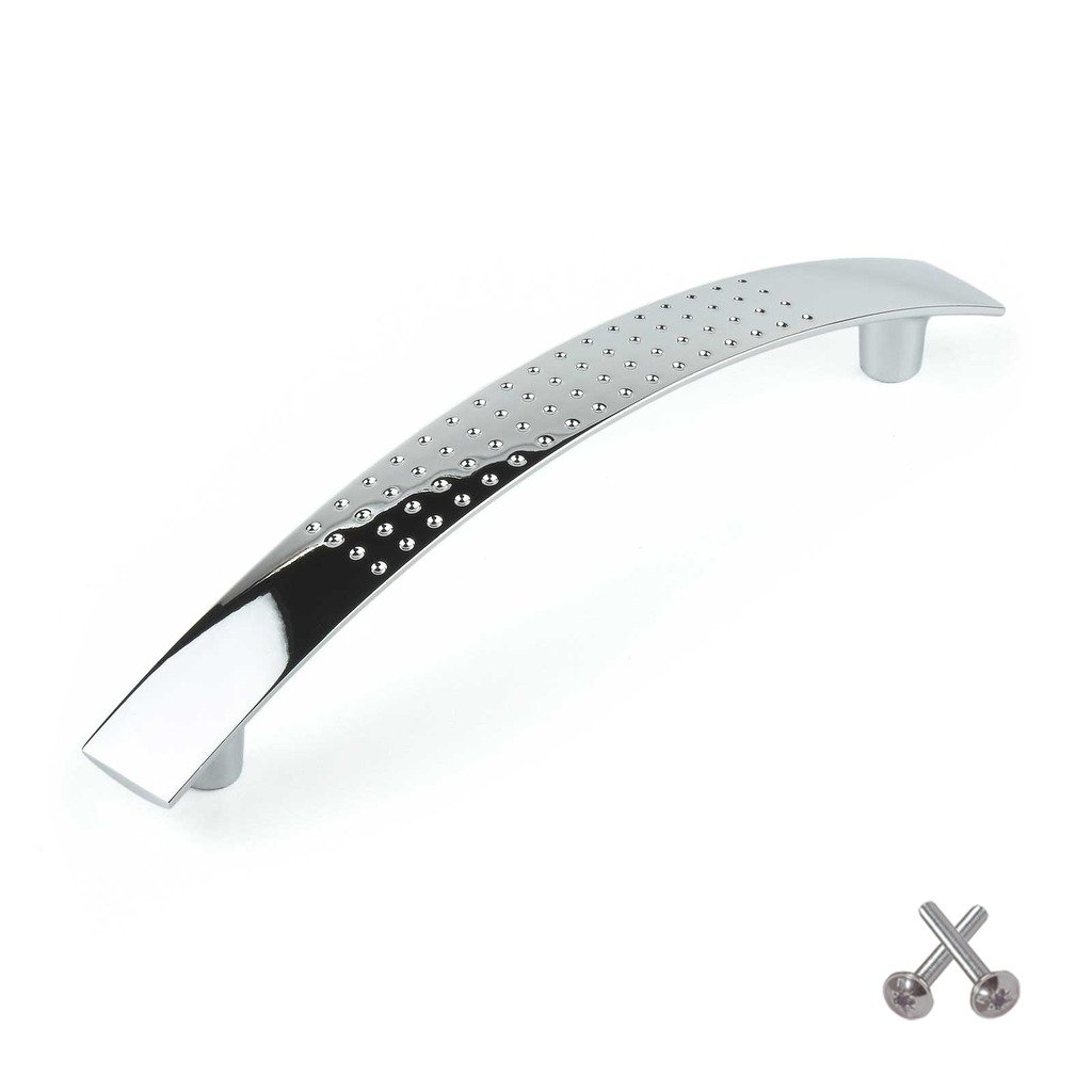 Bow Kitchen Cabinet Door Handle Cupboard Drawer Bedroom Furniture Handles Pull, Chrome 96mm