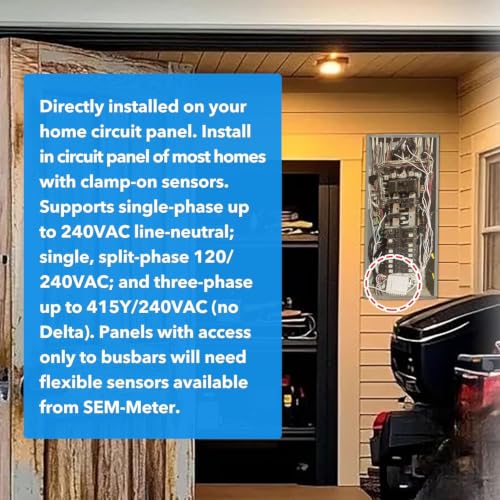 Image of Smart Home Energy Monitor with 8 50A Circuit Level Sensors, Measure Power Usage in Real-Time, History with App (8 50A Circuit Level Sensors) - Compatible with Home Assistant
