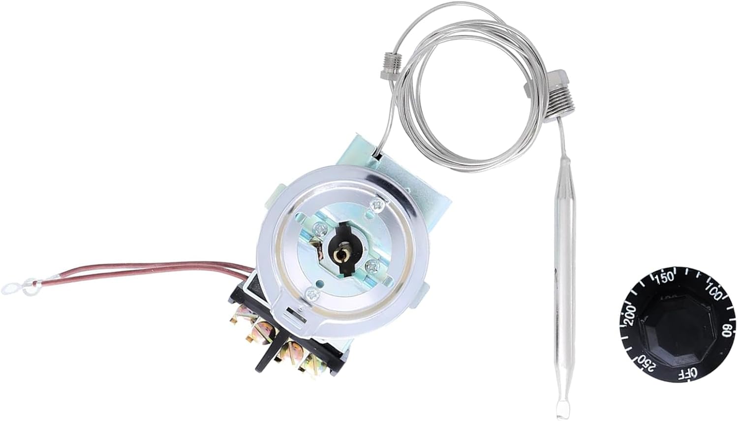 Thermostat1 Fit for Steam Table Buffet Table Temperature Control 30A RES 125-277VAC, Temp Range60-250°F Temp Controller with 3/8" X 4-1/2" Bulb,Fit for Most Brands of Steam Table and Buffet Table