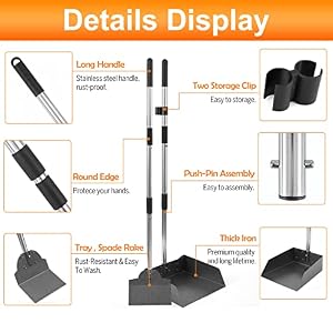 Pooper Scooper, Metal Aluminum Tray and Spade Poop Scoop Set with Adjustable Stainless Steel Long Handle, Pet Waste Removal Heavy Duty Poop Scooper (Small Tray&Spade) Pooper Scooper, Metal Aluminum Tray and Spade Poop Scoop Set with Adjustable Stainless Steel Long Handle, Pet Waste Removal Heavy Duty Poop Scooper (Small Tray&Spade)