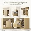 Home Office Furniture Set, 67'' Electric Standing Desk with 73'' Bookshelf and 2 Drawer Lateral File Cabinet, Office Furniture Desk Sets, Fluted Light Walnut