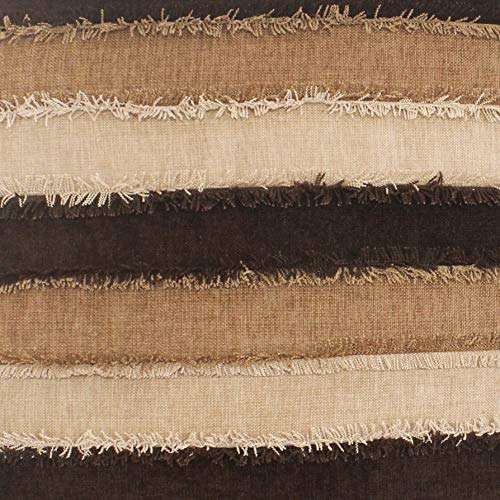 Image of Encasa XO Chenille Cushion Covers (Pack of 2) with Patchwork 45x45 cm - Mix & Match Pillow Covers in Bright Colours for Living Room, Sofa, Bedroom - Brown