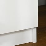 HOMCOM Table de chevet, table de fin avec LED Lumières, Table de chevet avec 2 Tiroirs, pour Chambre, Blanc