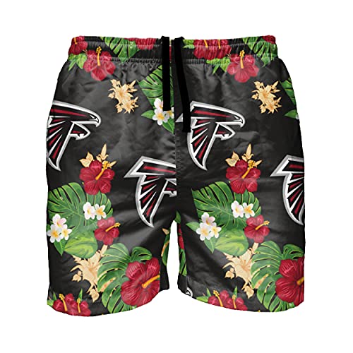 Image of FOCO NFL Mens NFL Team Logo Floral Hawaiian Swim Suit Trunks