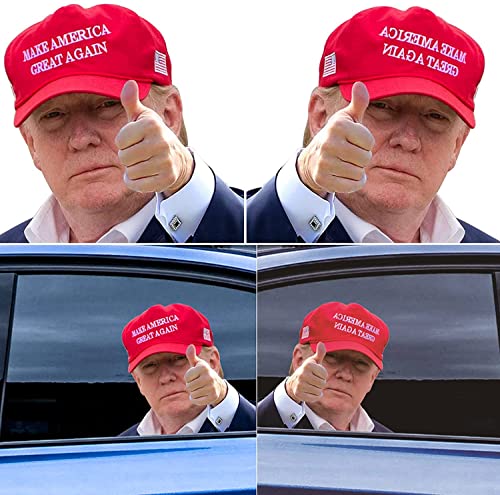 WONDERVY Trump Stickers Car Window Decal Donald Trump Stickers Window Cling Easy Removal Window Stickers(Right and Left) (C,2PCS)