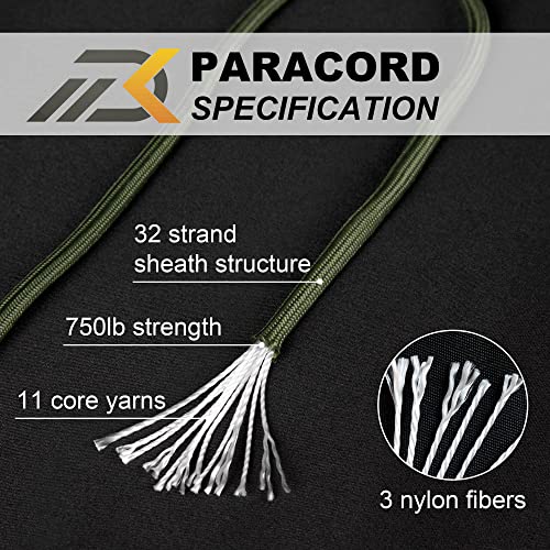 Dkm 750Lb Paracord Cord 11 Strand Inner-Core Nylon Tactical Parachute Cord 750Lb For Camping Hiking Outdoor Diy Survival Emergency Cord Paracord Lanyard-Desert Camo, 100 Ft (P005) #TOP1