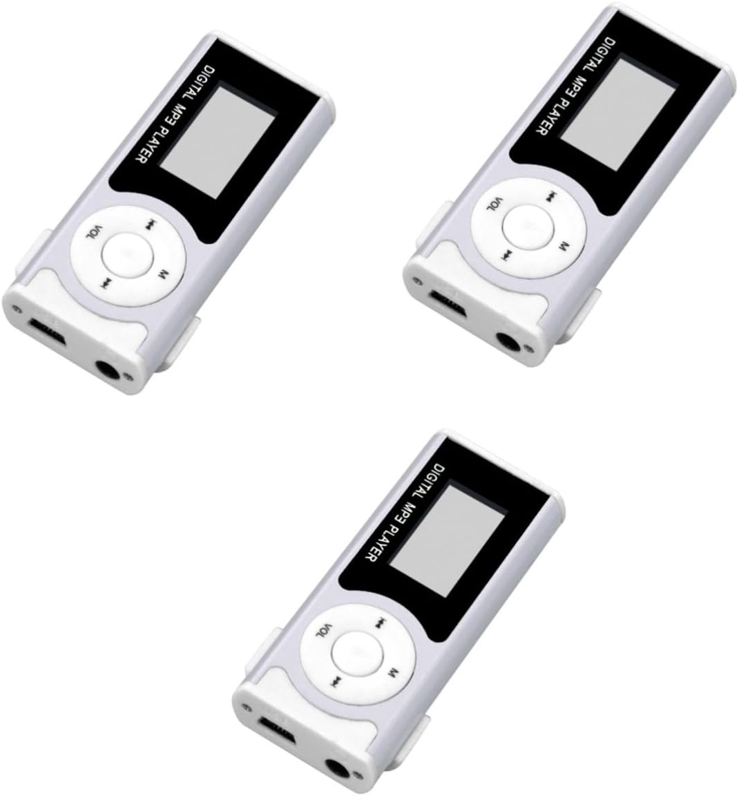Mikikit 3pcs Rechargeable Lithium Batteries Lithium Batteries aa Rechargeable Chargeable Lithium Battery Music Player MP3 Player with TF Slot MP3 Player with LED Flashlight Mini Clip