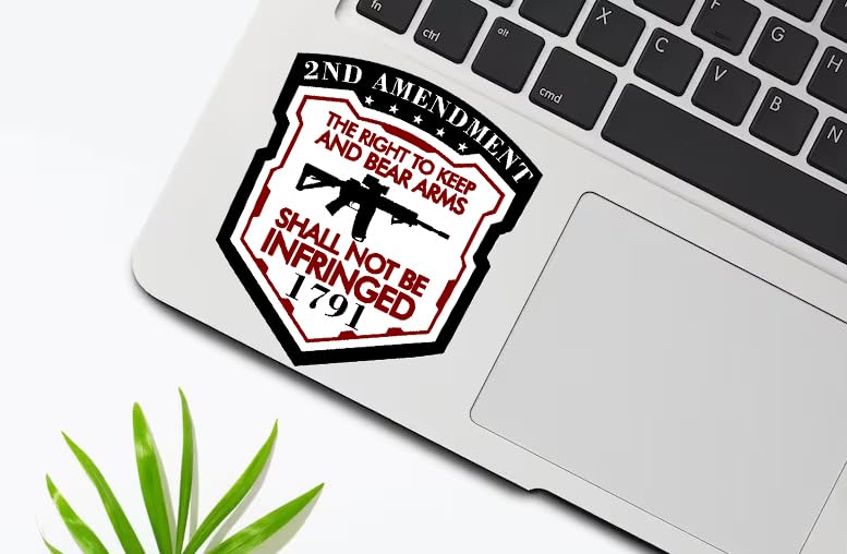 Image of eDesign 2-Pack Right to Bare Arms Shall Not Be Infringed 2nd Amendment Sticker Decal - 4 Inches - 2a Sticker for Car Truck SUV Van Window Bumper Wall Laptop Tablet Cup Tumbler and Any Smooth Surface