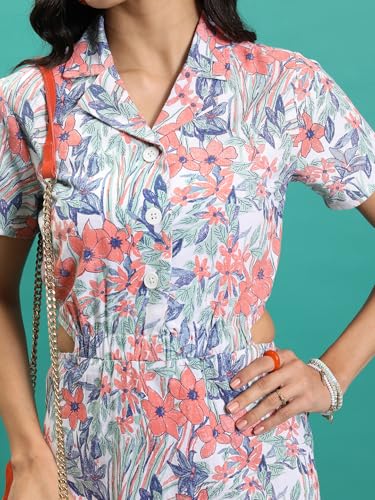 Image of Tokyo Talkies Women's Short Sleeves Open Collar Printed Dresses | Stylish Dresses | Casual Dresses