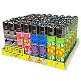 Clipper - Tray of 48 Reusable Lighters - Psychedelic Hippie