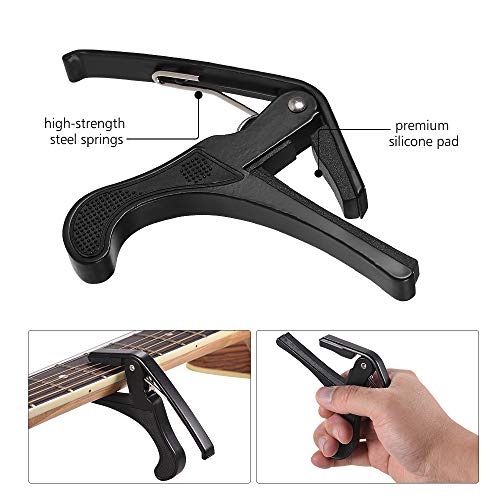 KKmoon Instrumento Musical Acessório Conjunto Guitarra Capo para Guitarra Elétrica Acústica Ukulele