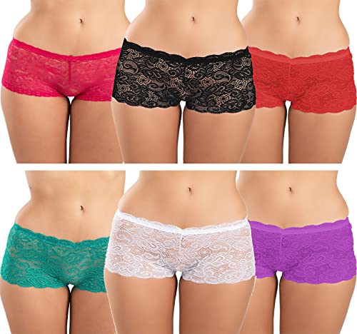 Image of FIMS - Fashion is my style Cotton Lycra Net Boy Short Panty for Womens, Mid Rise, Satin, Hipster Panties, Daily Use, Back and Front Coverage, Brief, See Main Image to Check How Many Panty You Will Get