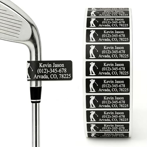 XRLSG Golf Club Labels Personalized 50PCS Custom Waterproof Name Labels Stickers for Club Identification Golf Gift for Men & Women