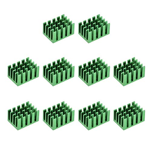 Dissipateur thermique à encoche croisée uxcell vert mini radiateur aluminium MOS GPU IC