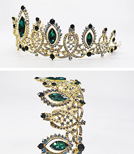 Hktec Bruiloft, bruidskroon, vintage, barok, koningin, kroon, prinsessenmeisje, tiara, diadeem, hoofdband, kristal, strass, verjaardag, feest, kroon, eindexamenbal, feest, Halloween, kostuum, haarsieraad - Image 3