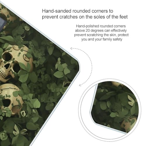 Báscula digital de vidrio templado con diseño calavera y hojas miniatura 4